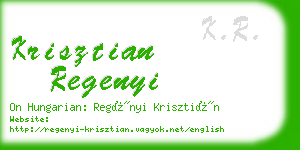 krisztian regenyi business card